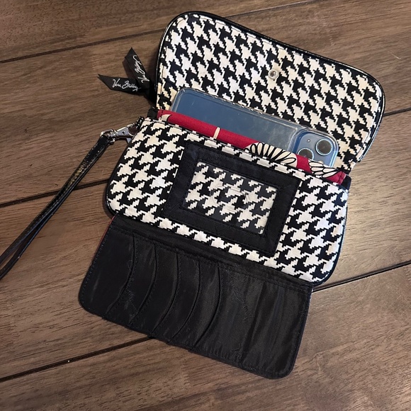 Vera Bradley Retired Deco Daisy & Houndstooth Wristlet Wallet w Checkbook Holder - Picture 4 of 15